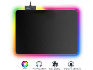 RGB Gaming Mouse Pad | 7 LED Color | 14 Lighting Mode | Rainbow Effects | Non-Slip & Water-Resistance Cloth Surface | Table mat | Luminous Mousepad/AIRNEA Keyboard Mouse Mat for PC/Laptop/Gamer