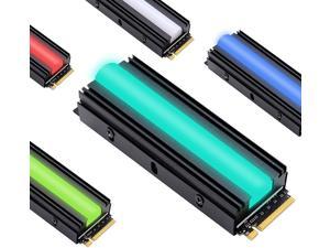 12V RGB SATA NVMe NGFF M.2 Heatsink SSD Cooler for 2280 M.2 SSD, with Thermal Pad (SSD not Included)