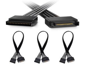 15 Pin SATA Power Extension Cable,  3pcs 13" Male to Female Extender Cable Cord Adapter for HDD, SSD, Optical Drives, DVD Burners, PCI Cards and Hard Drive Disk
