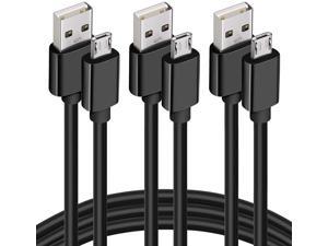 Micro USB Cable, 6ft 3 Pack Long Universal Micro USB Data Cord, High Speed Sync and Long Charger Cord Wire for Android for Samsung Galaxy S7 Edge, S7, S6 Edge,S6,Black