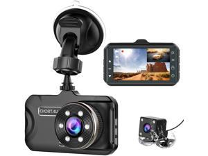 Dash Cam Front and Rear Dual Dash Cam 3 inch Dashboard Camera Full HD 170° Wide Angle Backup Camera with Night Vision WDR G-Sensor Parking Monitor Loop Recording Motion Detection