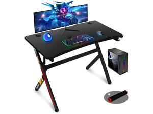 Gaming Desk,45 INCH R Shaped Gaming Table PC Computer Desk Home Office Desk for Men Women/Son (Black)