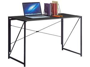 Folding Table Computer Desk, Modern Home Office Desk for PC or Laptop, Gaming Study Work Writing Foldable Desk Table for Small Spaces, Gray Wood Desk, 39 Inches
