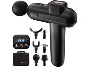 Massage Gun – Back & Neck Deep Tissue Handheld Percussion Massager – Six Different Heads for Different Muscle Groups - 20 Speed Options