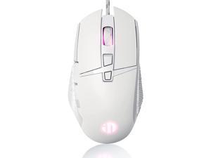 Wired Gaming Mouse, Computer Mouse with RGB Color Backlit,8 Programmable Buttons,Up to 4800 DPI,Ergonomic USB Wired mice,Optical Mouse for Laptop,Computer,PC,MacBook(White)