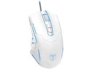 Gaming Mouse Wired 7200 DPI Programmable Breathing Light Ergonomic Game USB Computer Mice RGB Gamer Desktop Laptop PC Gaming Mouse 7 Buttons for Windows 7810XP Vista Linux White
