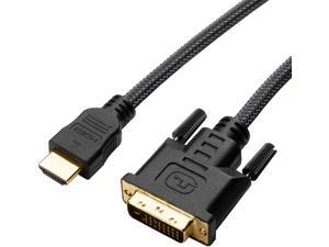 Bidirectional HDMI to DVI Cable 6FT, HDMI to DVI-D(24+1) or DVI to HDMI Male Adapter Cord 6' Compatible for Raspberry Pi, Roku, Xbox One, PS4 PS3, Graphics Card-Braided (Bi-Directional)