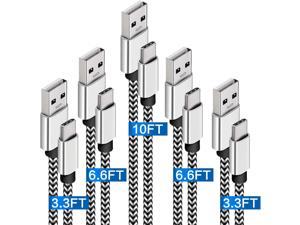 USB C Cable Fast Charging 3A 5Pack 336610FT Nylon Braided USB Type C Cable Fast Charging Cord Compatible Samsung Galaxy S10 S9 S8 S20 Plus A51 A11Note 10 9 8Moto Z Z3LG G7 G8USB C Charger