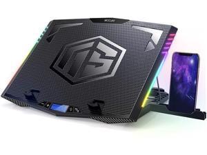 RGB Laptop Cooling Pad Invisible Fans, Gaming Quiet Laptop Cooler Suitable for 11-18" Laptop, Adjustment Angles Laptop Fan with Phone Stand RGB Laptop Cooling Pad Invisible Fans, Gaming Quiet Laptop Cooler Suitable for 11-18" Laptop, Adjustment Angles Laptop Fan with Phone Stand