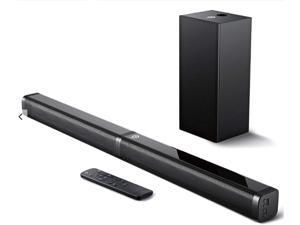 Sound Bar with Subwoofer, Ultra-Slim 2.1 CH Sound Bars for TV, 100W/110dB, 5 EQ Modes, 31 Inch, Works with 4K & HD & Smart TV, LED Display, Outdoor Surround Sound, Optical/Aux/USB