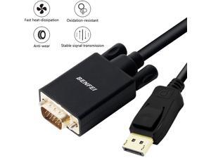 DisplayPort to VGA Adapter, DP DisplayPort to VGA 6 Feet Cable Male to Male Gold-Plated Cord Compatible for Lenovo, Dell, HP, ASUS and Other Brand DisplayPort to VGA Adapter, DP DisplayPort to VGA 6 Feet Cable Male to Male Gold-Plated Cord Compatible for Lenovo, Dell, HP, ASUS and Other Brand