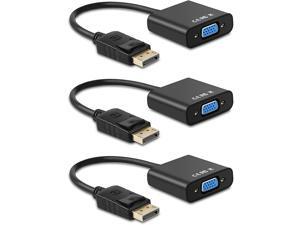 Display Port to VGA, Gold-Plated DisplayPort to VGA Converter Adapter (Male to Female) for Computer, Desktop, Laptop, PC, Monitor, Projector, HDTV, HP, Lenovo, Dell, ASUS and More (3Pack) Display Port to VGA, Gold-Plated DisplayPort to VGA Converter Adapter (Male to Female) for Computer, Desktop, Laptop, PC, Monitor, Projector, HDTV, HP, Lenovo, Dell, ASUS and More (3Pack)