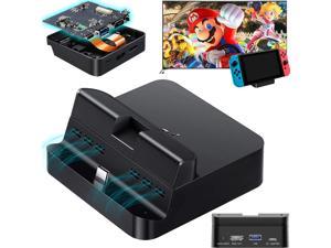 GuliKit Pocket TV Dock for Nintendo Switch PD Protocol Avoids Brick Hyper Trans for 1080P2K4K Projection Magnet Transform Design Supported Phone or Tablet Charging Dock with Air Outlet Black