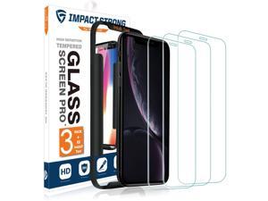 iPhone XR / 11 Glass Screen Protector (3-Pack) Anti-Scratch Tempered Glass Film with Easy Installation Tool [Case Friendly] for Apple iPhone XR / 11 (6.1 Inch) - 3 Pack