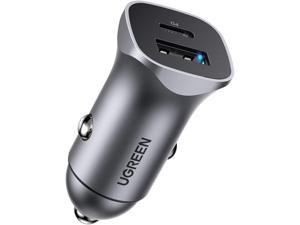 20W USB C Car Charger PD QC3.0 Dual Ports Fast Charge Car Adapter Metal Cigarette Lighter Compatible with iPhone 12 Mini Pro Max 11 XS XR X 8 SE Samsung Galaxy S21 S20 Note 20 iPad LG Pixel
