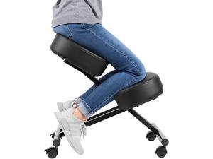 VIVO Ergonomic Kneeling Chair, Adjustable Stool for Home and Office - Improve Your Posture with an Angled Seat - Thick Comfortable Cushions, Black, DN-CH-K01B VIVO Ergonomic Kneeling Chair, Adjustable Stool for Home and Office - Improve Your Posture with an Angled Seat - Thick Comfortable Cushions, Black, DN-CH-K01B