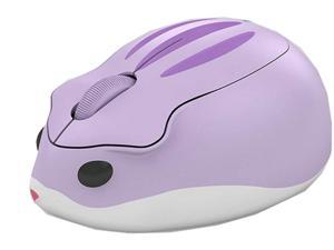 2.4GHz Wireless Mouse Cute Hamster Shape Less Noice Portable Mobile Optical 1200DPI USB Mice Cordless Mouse for PC Laptop Computer Notebook MacBook Kids Girl Gift (Purple)