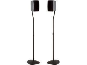Adjustable Height Speaker Stand - Extends 28" to 38" - Holds Satellite & Small Bookshelf Speakers (i.e. Bose, Harmon Kardon, Polk, JBL, KEF, Klipsch, Sony and Others) - Set of 2 - Model: HTBS