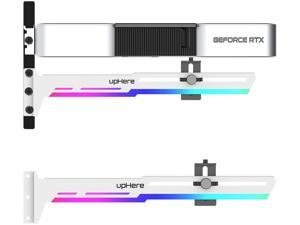 5V Addressable RGB White Graphics Card GPU Brace Support Video Card Sag Holder,Built-in 5V ARGB Strip,Adjustable Length and Height Support,G276WTARGB