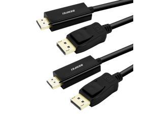 DisplayPort to HDMI 6 Feet Gold-Plated Cable,  Display Port to HDMI Adapter Male to Male Black
