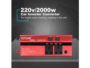 XUYUAN 2000W Car Power Inverter DC 12V To AC 220V Converter USB Charger Adapter Portable Auto Modified Save UK Plug XUYUAN 2000W Car Power Inverter DC 12V To AC 220V Converter USB Charger Adapter Portable Auto Modified Save UK Plug