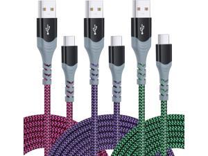 P 3Pack10ft USB C Cable Fast Charge Type C Charger Cord Braided USB C Charging Cable Compatible with Samsung Galaxy A10e A20 A50 A51 A71S20 S10 Plus S10ENote 20 10 MotoPurpleGreenRose