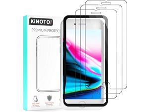 Kinoto Tempered Glass Screen Protector for iPhone 6/6S, iPhone 7, iPhone 8 4.7-Inch Screen Protectors with Installation Frame, Case-Friendly Film, 3-Pack