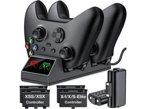 BEBONCOOL xbox one controller Charging Station with 2x1200mAh Rechargeable Battery Pack Accessories Charge Kit compatible with Xbox OneSeries XSOne XOne SOne Elite