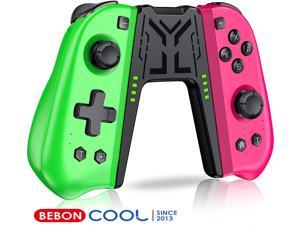 Switch Controller Compatible with Nintendo Switch Joycon 4 Custom Macro Rear Buttons  2 Turbo Buttons Pink and Green Switch LR Replacement for Joycon Controllers Dual Vibration 6Axis Gyro