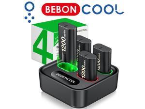 BEBONCOOL Charger for Xbox One Controller Battery Pack, with 4 x 1200mAh Rechargeable Xbox One Battery Charger Charging Kit for Xbox One Xbox Series X|S, Xbox One X/Xbox One S/Xbox One Elite
