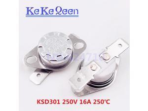 80℃ KSD301 Thermostat 250V 15A 5 Pcs Thermostat Switch Normal Closed Temperature Control Switch 