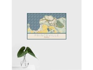 Princeville - Hawaii Map Print in Woodblock Princeville - Hawaii Map Print in Woodblock
