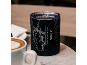 Akron - Ohio Map Insulated Cup in Matte Black Akron - Ohio Map Insulated Cup in Matte Black