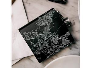 St. George - Utah Map Hip Flask in Matte Black St. George - Utah Map Hip Flask in Matte Black