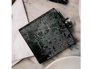 Albuquerque - New Mexico Map Hip Flask in Matte Black Albuquerque - New Mexico Map Hip Flask in Matte Black