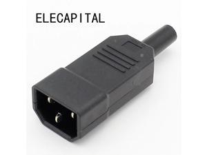 10pcs  Wholesale Price 10A 250V Black IEC C13 Male Plug Rewirable Power Connector 3 pin ac Socket