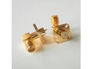 2Pcs SMA Female Jack 4-hole flange solder panel mount Right Angle RF Connector 2Pcs SMA Female Jack 4-hole flange solder panel mount Right Angle RF Connector