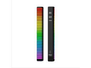 Car Atmosphere Light RGB Sound Control Pickup Rhythm Light, 32 Bit Colorful Music Ambient LED Light Bar, Built-in Battery, USB Connection with APP, Atmosphere Light for TV DJ Studio Gaming