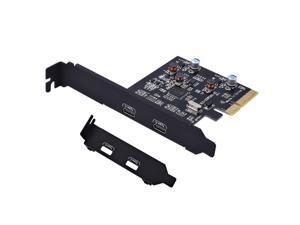 Bitcoin Mining Mac PCI-Express 4X to USB 3.1 Gen 2 (10 Gbps) 2-Port Type C Expansion Card Asmedia Chipset Integrated SATA15PIN Power Supply Interface,for Windows 7/8/10/MAC OS 10.14 (2-Port Type C)