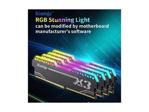 Kimtigo X3 RGB 16GB (2 x 8GB) 288-Pin DDR4 SDRAM DDR4 3200 (PC4 25600) Desktop Memory Kimtigo X3 RGB 16GB (2 x 8GB) 288-Pin DDR4 SDRAM DDR4 3200 (PC4 25600) Desktop Memory