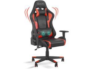 Eclife High Back Computer Game Chair with Adjustable Massage Lumbar Support and Headrest Racing Style Swivel Executive Office Desk Gaming Chair