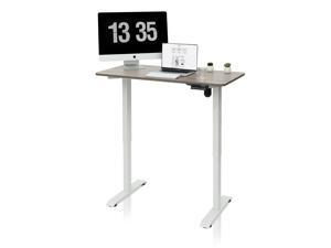 CLATINA Adjustable Height Standing Desk with Electric for Sit Stand Up Computer Home and Office 47 x 24 Inch Willow Top White Frame CLATINA Adjustable Height Standing Desk with Electric for Sit Stand Up Computer Home and Office 47 x 24 Inch Willow Top White Frame