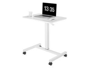 CLATINA Mobile Laptop Desk Pneumatic Sit to Stand Table Height Adjustable Rolling Cart with Lockable Wheels for Home Office Computer Workstation, 28 x 19 Inch White - Fidel CLATINA Mobile Laptop Desk Pneumatic Sit to Stand Table Height Adjustable Rolling Cart with Lockable Wheels for Home Office Computer Workstation, 28 x 19 Inch White - Fidel