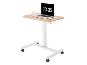 CLATINA Mobile Laptop Desk Pneumatic Sit to Stand Table Height Adjustable Rolling Cart with Lockable Wheels for Home Office Computer Workstation, 28 x 19 Inch Beige - Fidel CLATINA Mobile Laptop Desk Pneumatic Sit to Stand Table Height Adjustable Rolling Cart with Lockable Wheels for Home Office Computer Workstation, 28 x 19 Inch Beige - Fidel
