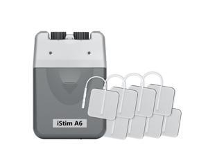 iStim A6 Analog Rechargeable Dual Channel TENS Machine - for Pain Relief, Pain Control and Management - 3 Modes and Easy to Use (Including 8 Electrode Pads)
