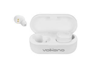 Volkano True Wireless Stereo Earbuds Bluetooth Earphones 16 Hour Playtime wCharging Case Audífonos Inalámbricos Compatible with Google Assistant and Siri AutoReconnect White  Mobile Series