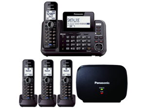 Panasonic 2-Line Bluetooth (Link-To-Cell) Cordless Phone - Black (KX-TG9541) Comes With 90 Day Warranty