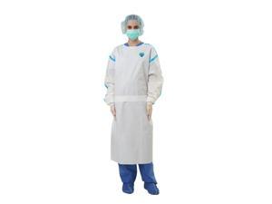 Medtecs Disposable PPE Gowns, PPSB Laminated PE Medical Isolation Gown, Protective Personal Iso Cover Coat, AAMI Level 4, Fluid Resistant Durable for Unisex Adults, 63g, color White, 100 pcs per pack Medtecs Disposable PPE Gowns, PPSB Laminated PE Medical Isolation Gown, Protective Personal Iso Cover Coat, AAMI Level 4, Fluid Resistant Durable for Unisex Adults, 63g, color White, 100 pcs per pack