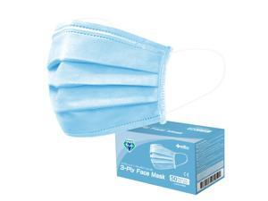 Medtecs Disposable Face Mask, 3 layer Breathable Masks, CoverU Blue 50pc