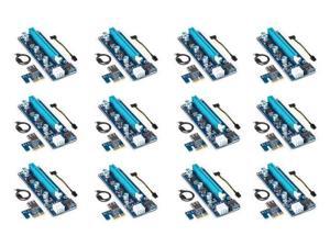 12-Pack Ver006C Mining Dedicated PCIe Riser Card Riser Adapter Cryptocurrency PCI Express 1X to 16X Extender Mining Rig 60cm USB 3.0 6Pin Power 12-Pack Ver006C Mining Dedicated PCIe Riser Card Riser Adapter Cryptocurrency PCI Express 1X to 16X Extender Mining Rig 60cm USB 3.0 6Pin Power
